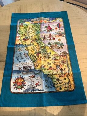 California Kay Dee Designs Dish Towel Tea Towel Deep Teal 100% Cotton new wo tag